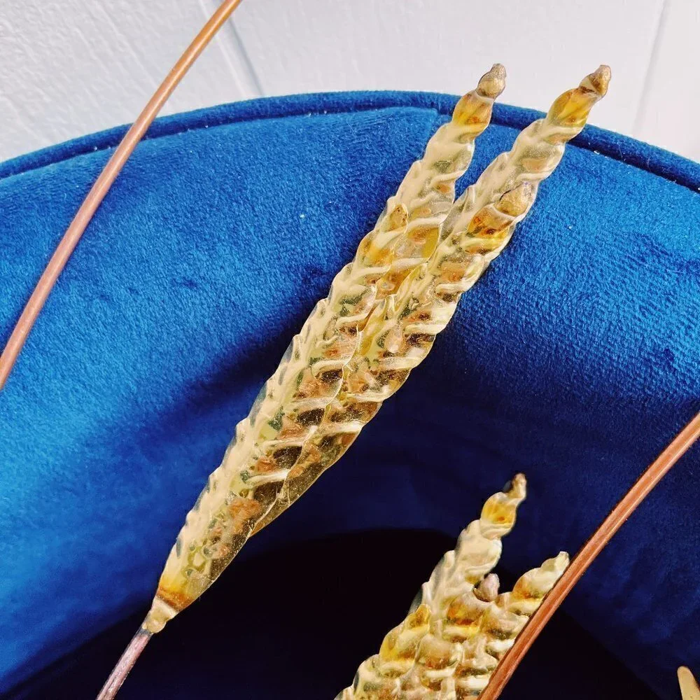 Brass Wall Art of Wheat Fronds. In the style of Curtis Jere, Mid Century Artist.